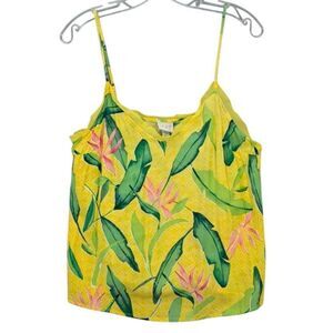 A New Day Camisole Tank Top Womens Small‎ Chiffon Trim Adj Spaghetti Strap Boho